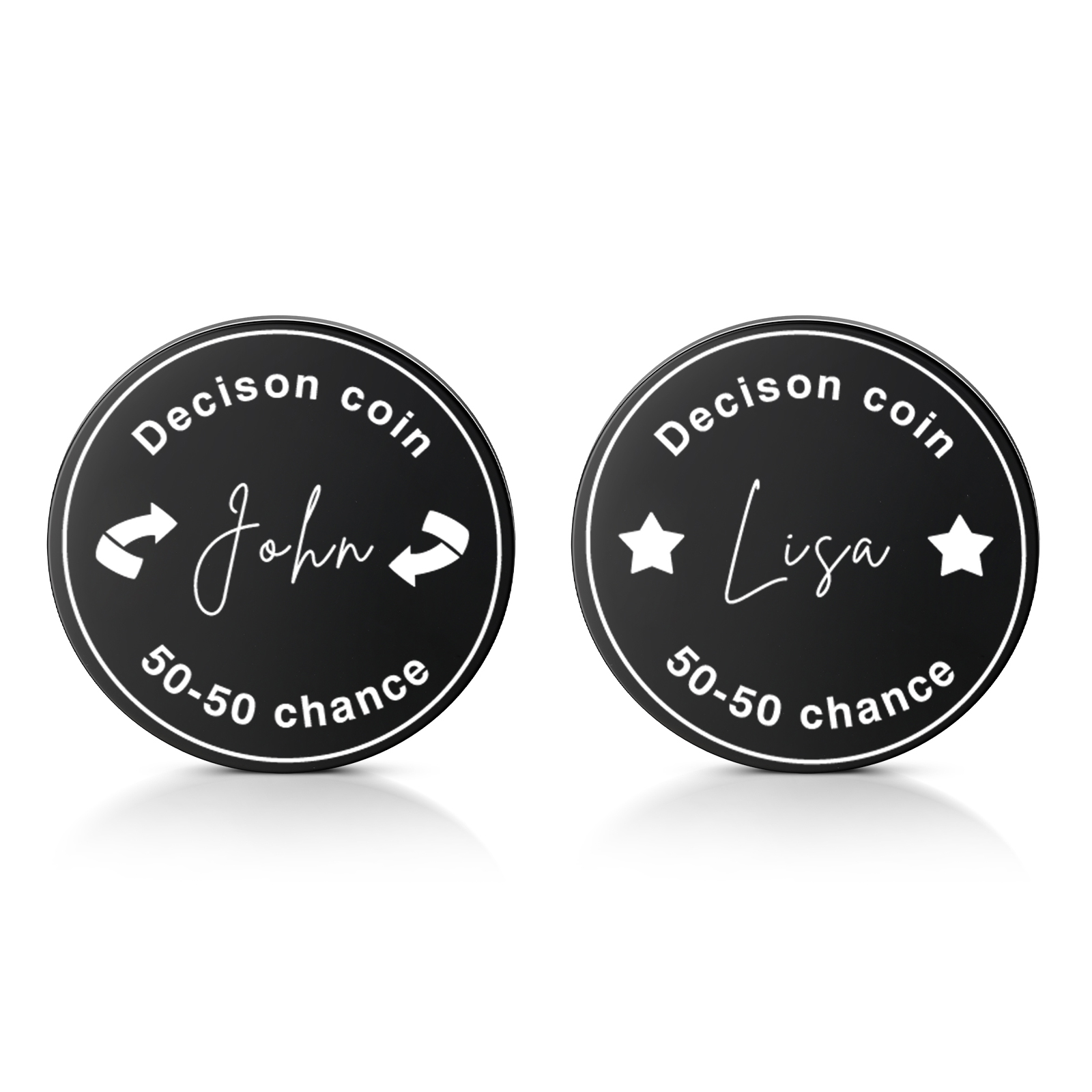 2 PCS Personalized Name Stainless Steel Couple Coin Custom Anniversary Special Gift