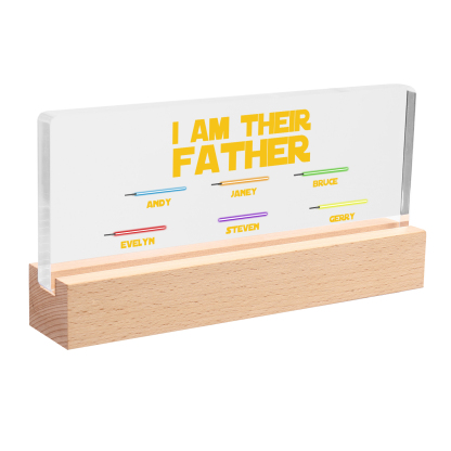 6 Names-Personalised Star Wars Logo Table Lamp-I am their dad-Father's Day Gift For Dad