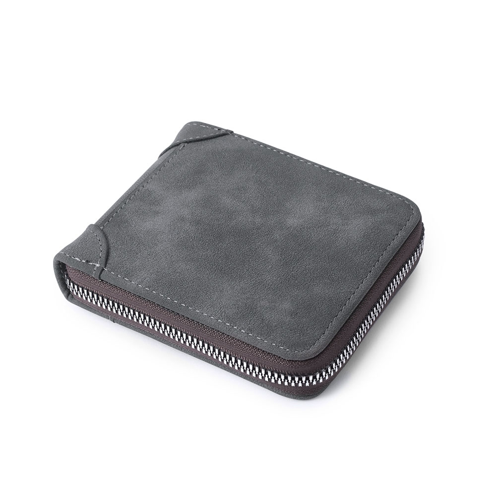 Photo Personalised Leather Zipper Men's Wallet Custom Text Fold Wallet With Gift Box for Dad