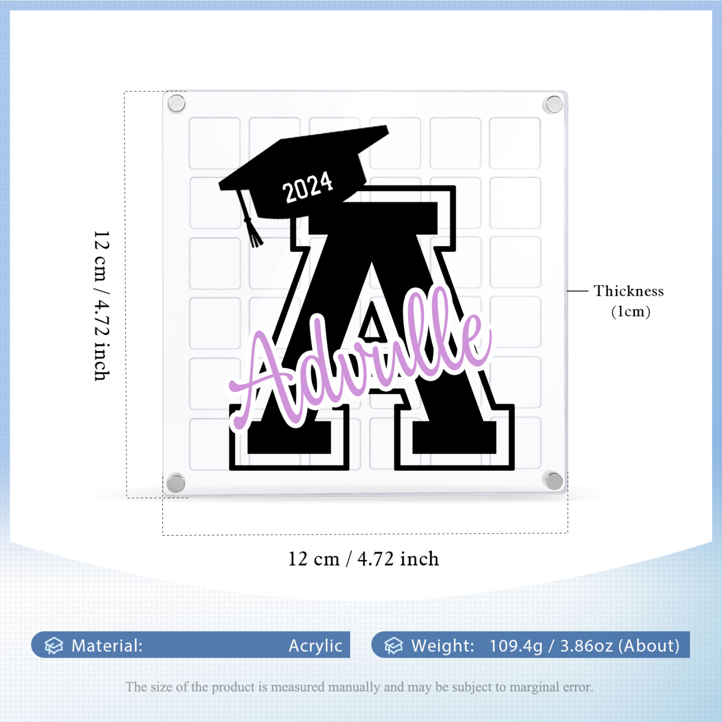 Personalised Acrylic Graduation Gift, Customized Letter、Date and Text Acrylic Ornament Gift For Her/Him