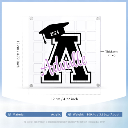 Personalised Acrylic Graduation Gift, Customized Letter、Date and Text Acrylic Ornament Gift For Her/Him