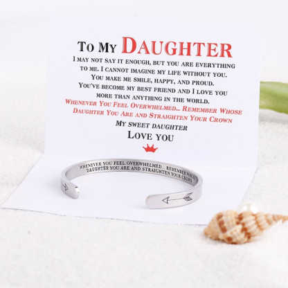 To My Granddaughter, Whenever You Feel Overwhelmed, Cuff Bangle Bracelet Gifts For Her