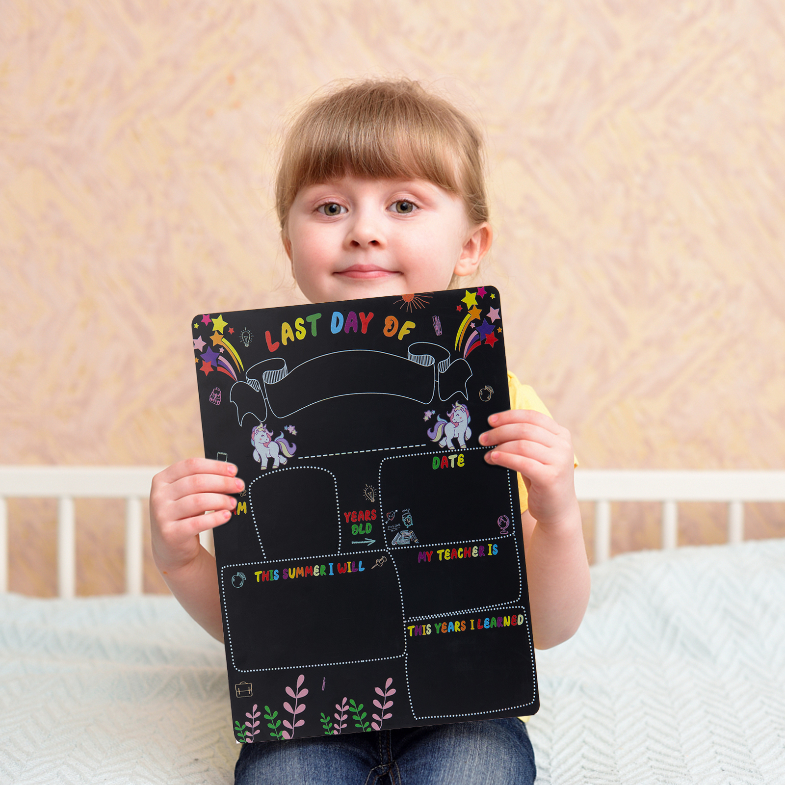 First Day of School Sign-Last Day of School Sign-Small Unicorn Chalkboard for Kids