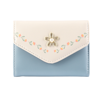 Custom Purse-Women's Personalised Photo PU Leather Flower Folding Wallet for Her