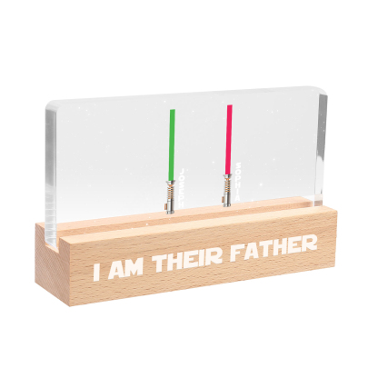 Personalised Star Wars Logo Father's Day Gift - I'm Their Dad - Table Lamp with 2 Names