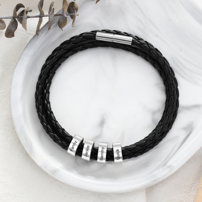 Custom 4 Beads Men's Bracelet For Him Best Gift For Dad