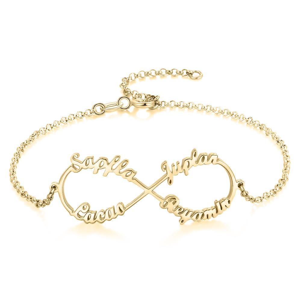 925 Sterling Silver Personalised Infinity Name Bracelets Name Bracelet