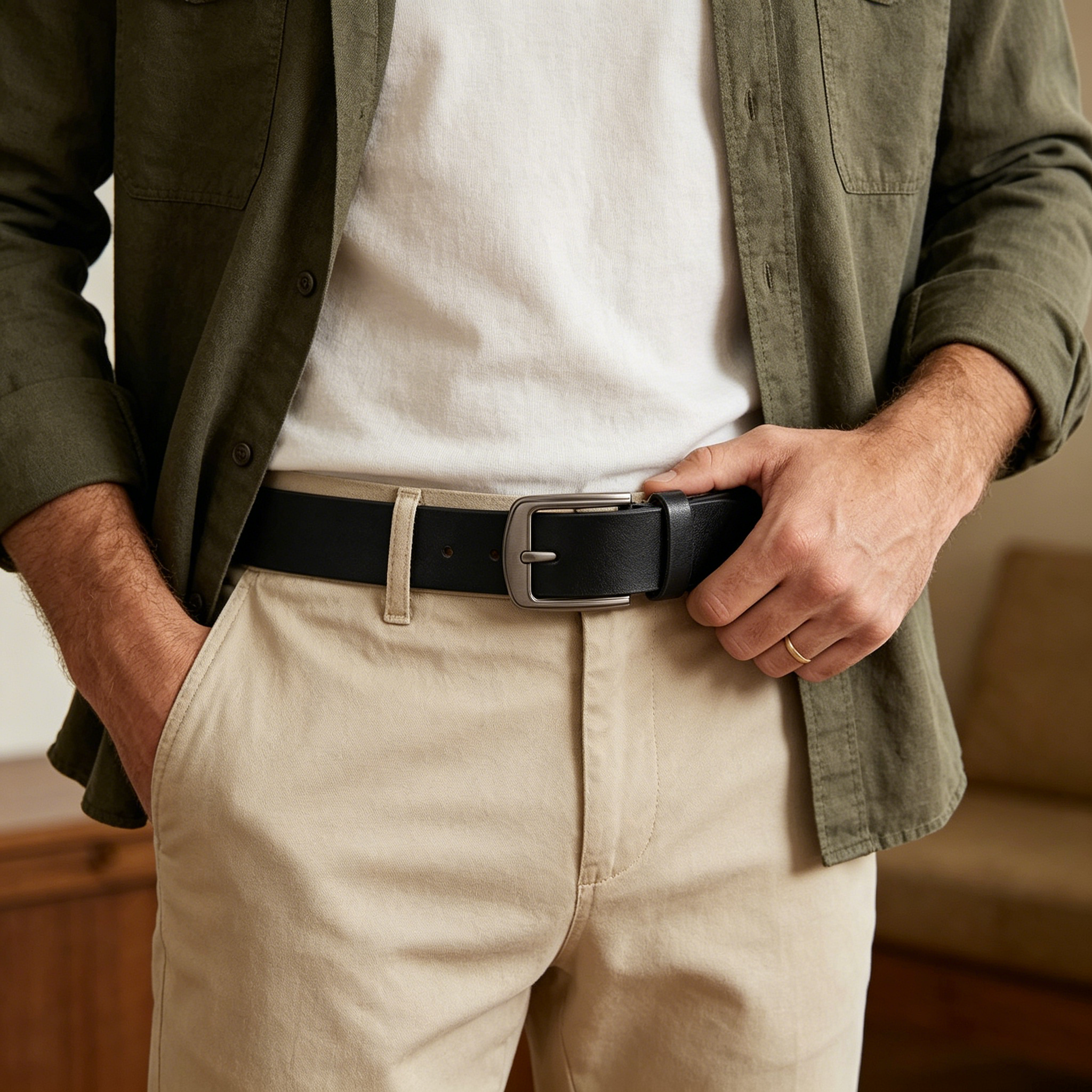 Personalised Fist Leather Belt with 2-7 Names & 1 Nickname, Custom Adjustable Man Belt Gift for Dad