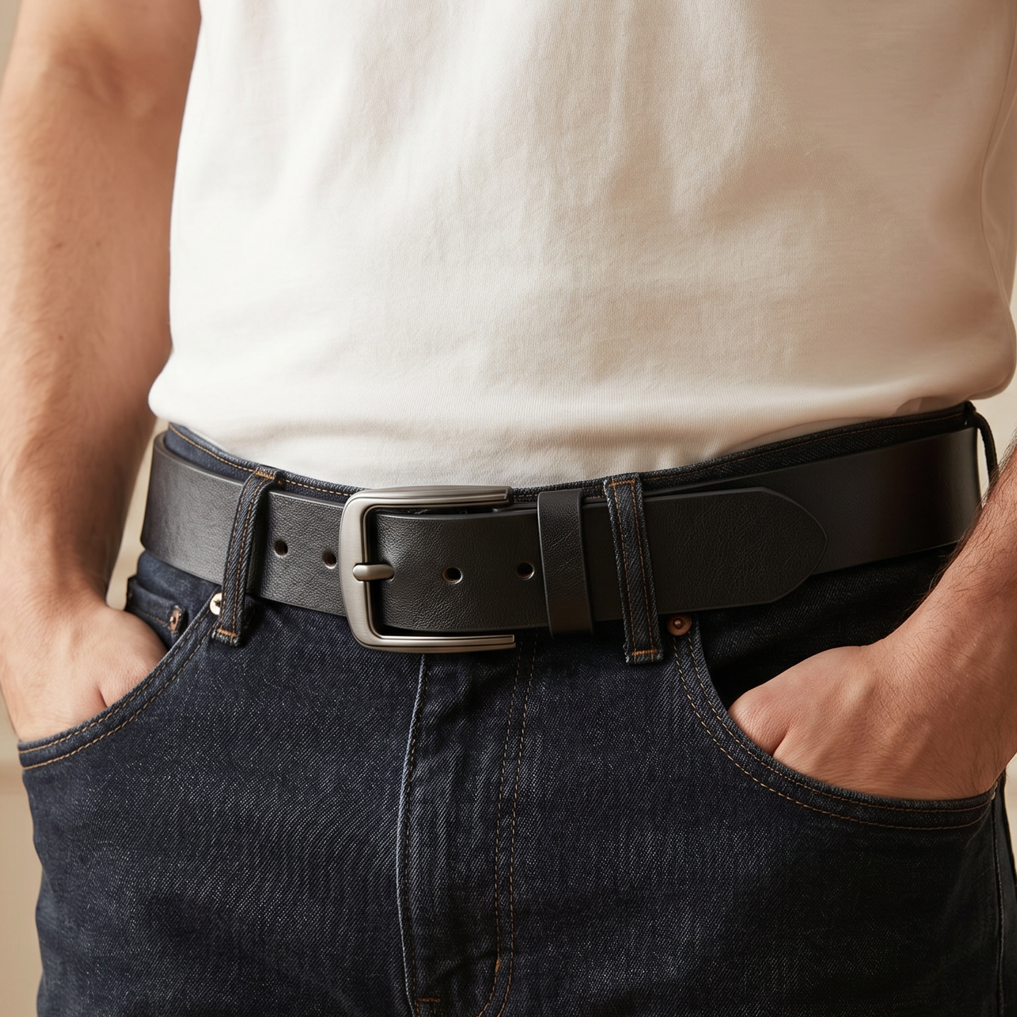 Personalised Fist Leather Belt with 2-7 Names & 1 Nickname, Custom Adjustable Man Belt Gift for Dad