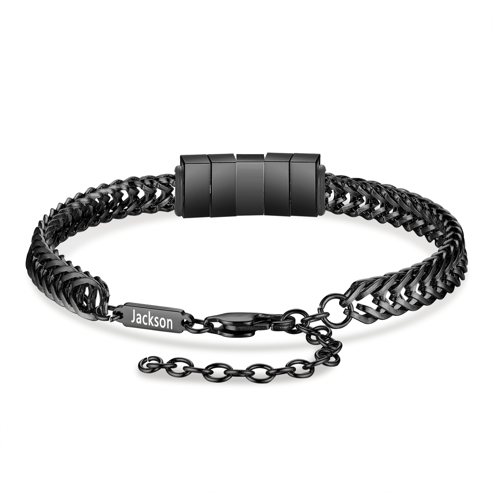 6 Names - Personalised Name Stainless Steel Men's Bracelet Great Gift for Him