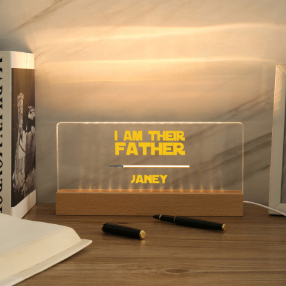 1 Name-Personalised Star Wars Logo Table Lamp-I am their dad-Father's Day Gift For Dad