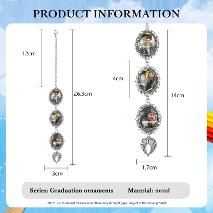 Personalised Custom 3 Photo Angel Wings Pendant, a Special Graduation Gift for Him