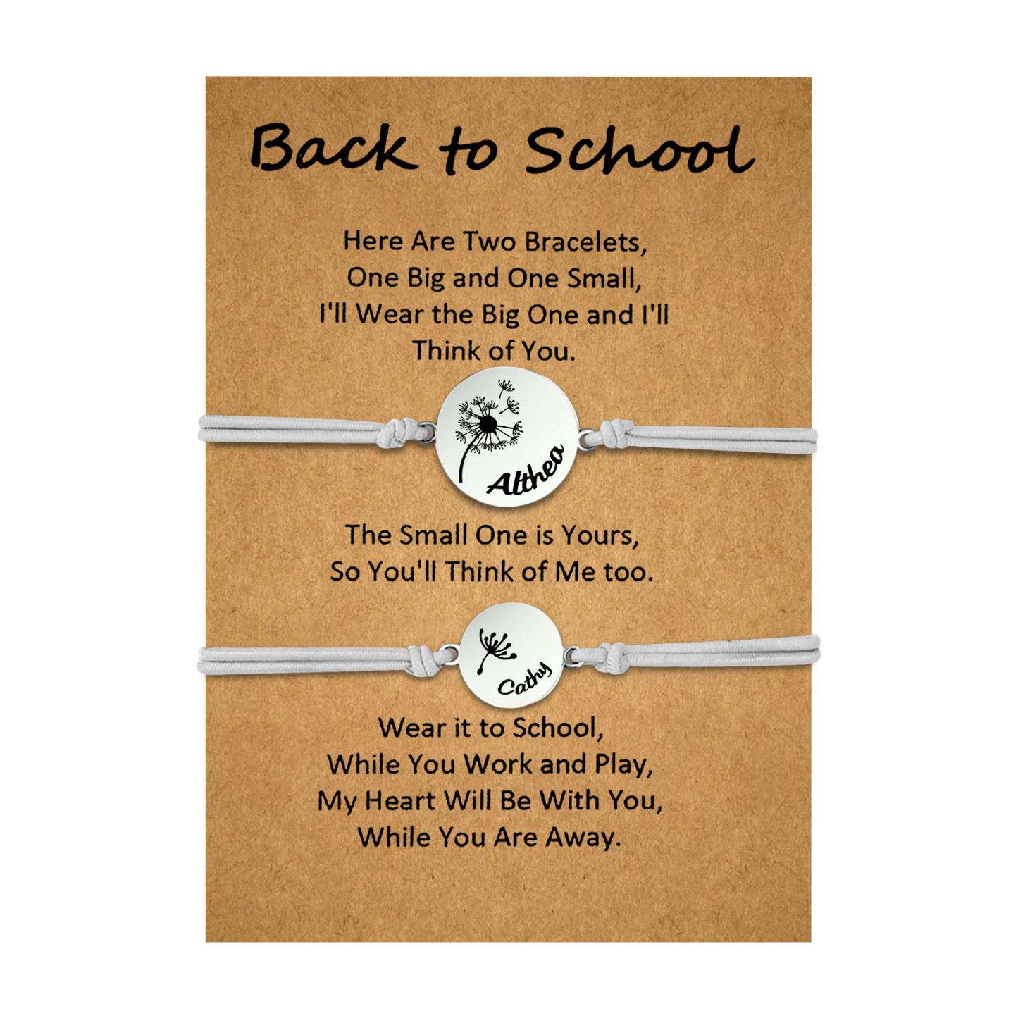 2 PCS Dandelion Pattern Elastic Stainless Steel Bracelet, A Back-To-School Gift For Daughter