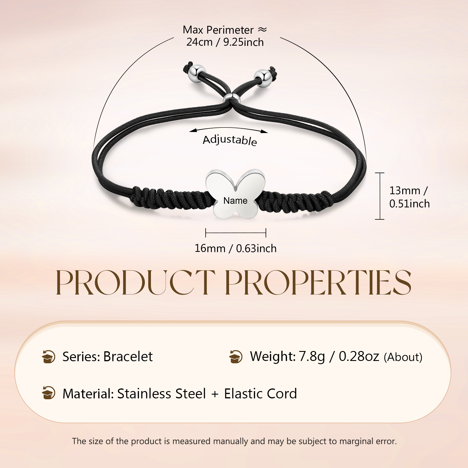 Butterfly Adjustable Bracelet Custom Name Bracelet Gift for Daughter Granddaughter - Your Wings Always Exist, All You Have To Do Is Fly