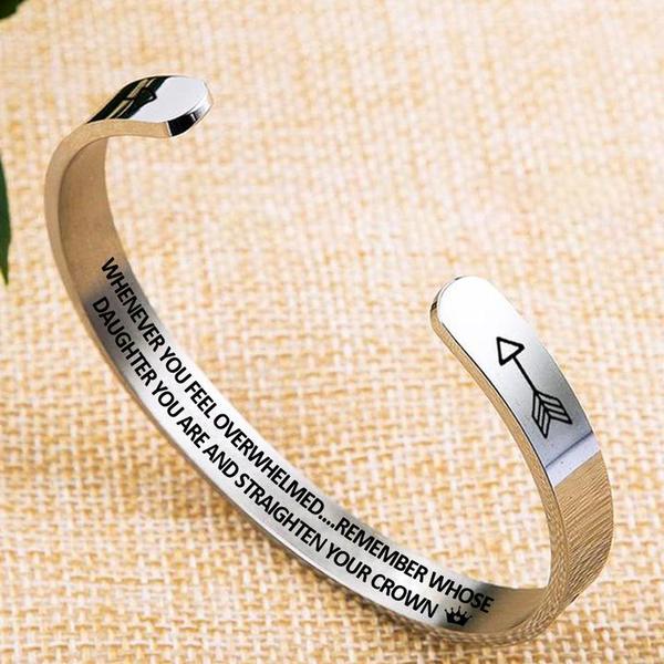 Whenever You Feel Overwhelmed, Personalised Cuff Bangle Bracelet Gifts For Daughter