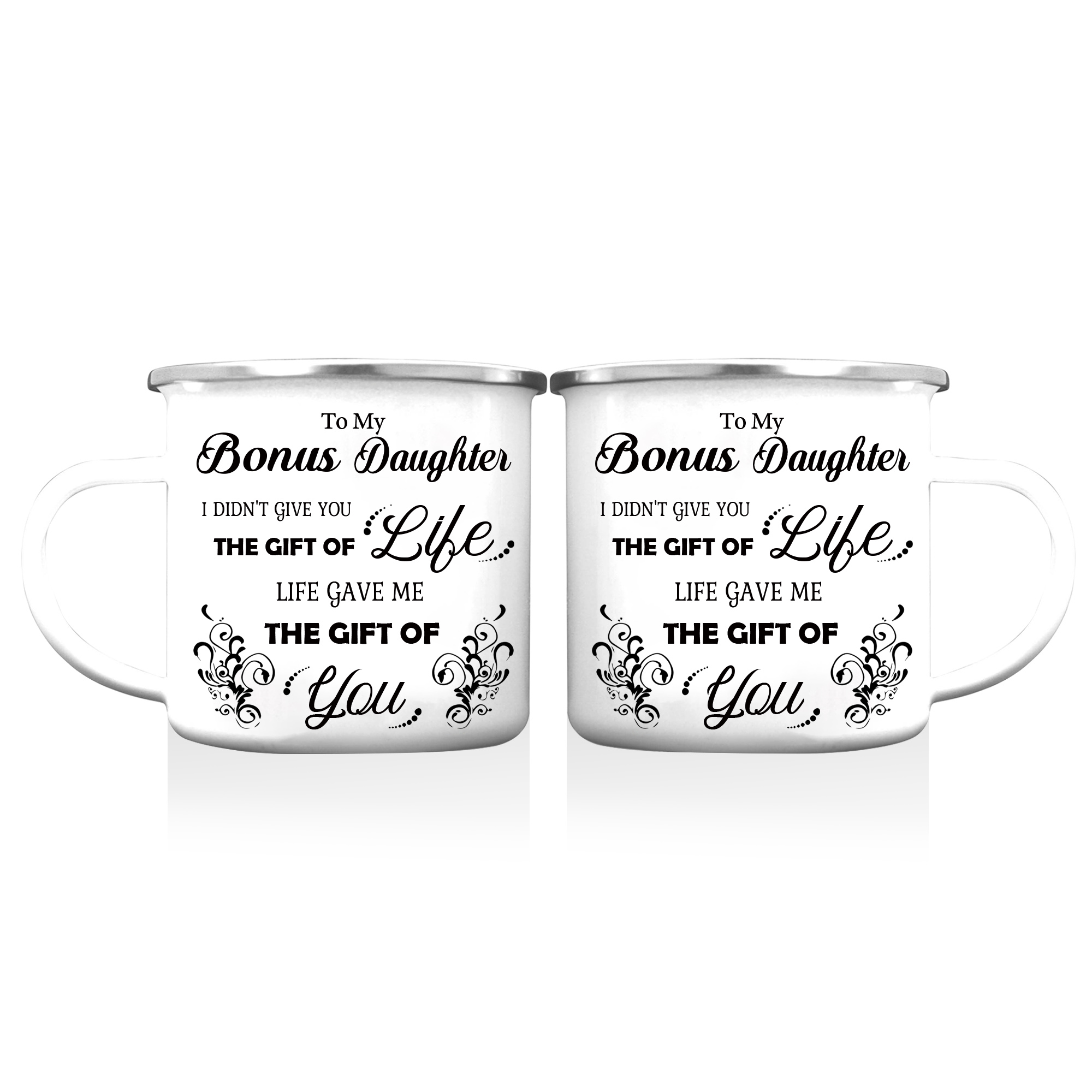 To My Bonus Daughter Mug Set With Gift Box Christmas Birthday Gift Ceramic Coffee Mug for Daughter