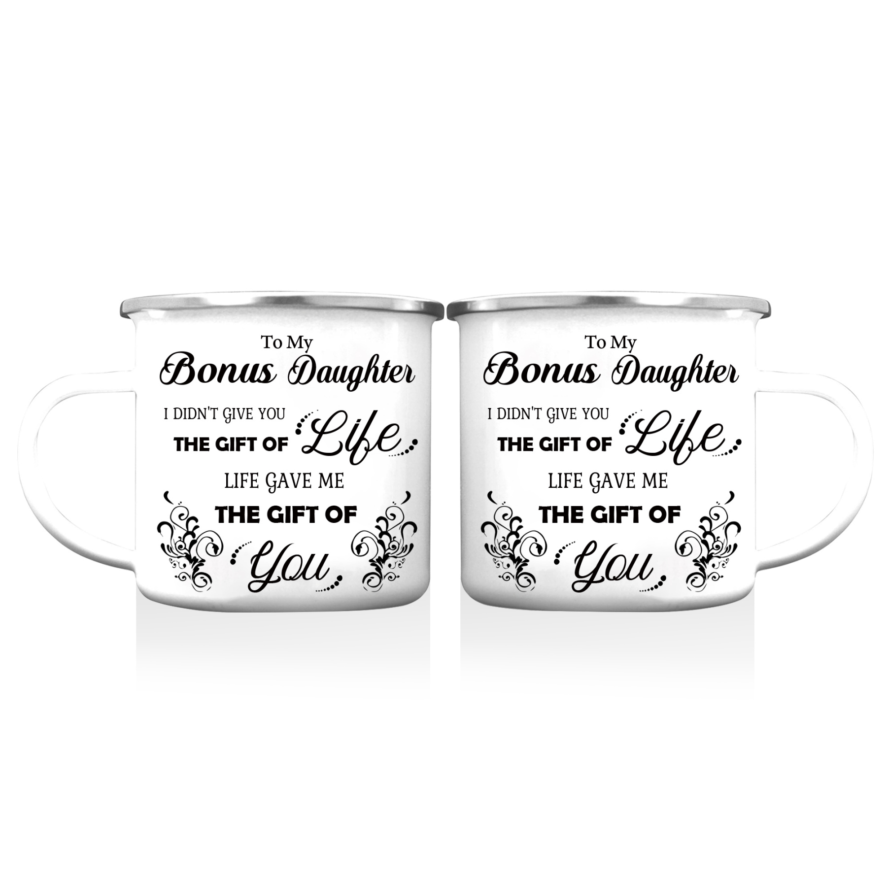 To My Bonus Daughter Mug Set With Gift Box Christmas Birthday Gift Ceramic Coffee Mug for Daughter