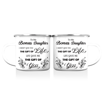 To My Bonus Daughter Mug Set With Gift Box Christmas Birthday Gift Ceramic Coffee Mug for Daughter