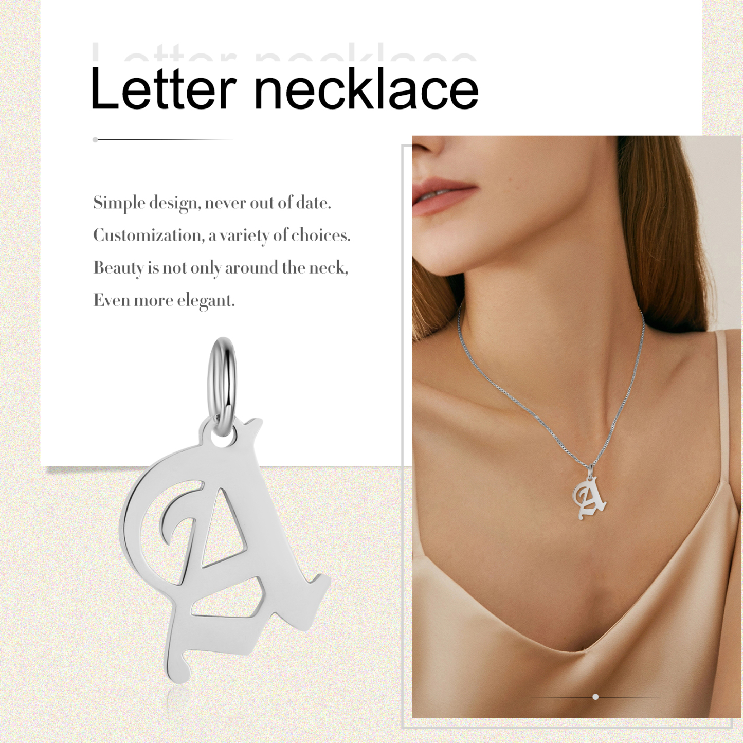 Personalised Letter Necklace Classic Jewelry Gift For Her