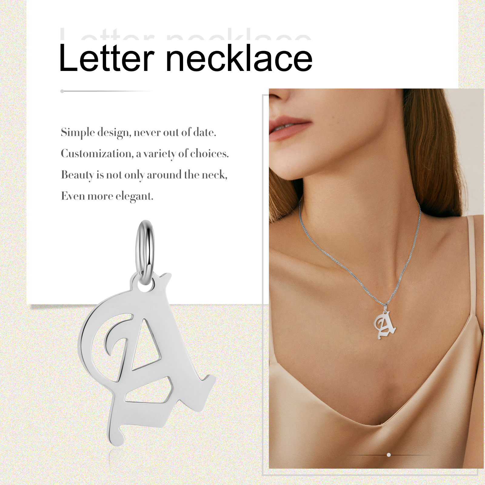 Personalised Letter Necklace Classic Jewelry Gift For Her