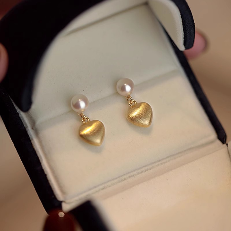 Heart and Pearl Earrings for Women
