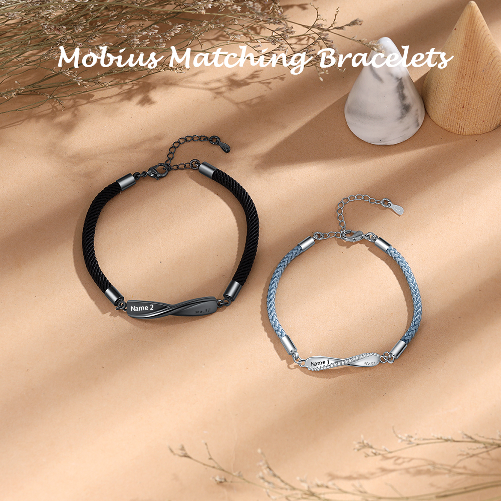 Customized Couple Bracelets Engrave Names Matching Bracelet Love Gifts