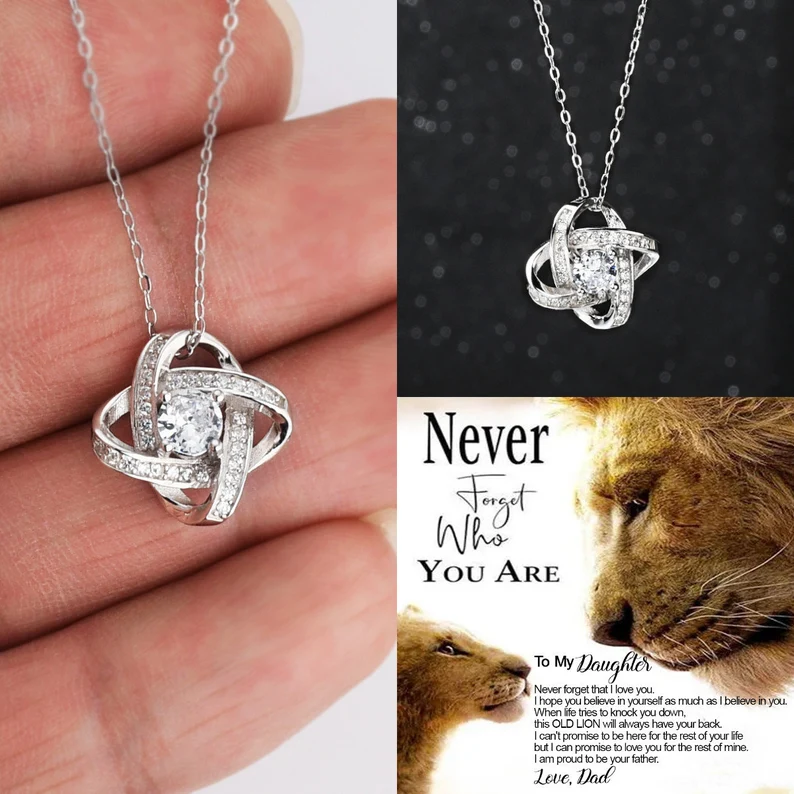 For Daughter- S925 Love Knot Necklace "Never forget that I love you"