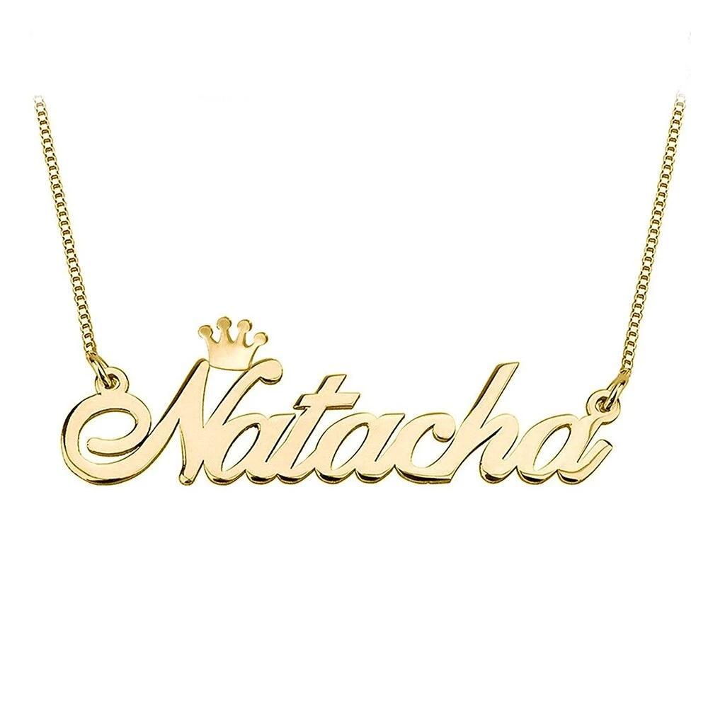 Personalised Crown Necklace Custom 1 Name Necklace Gift For Women