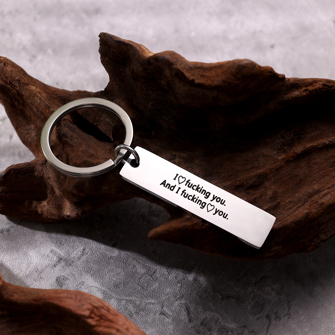 Funny Couple Keychain I Love F❤cking You and I F❤cking Love You Key Ring for Couple