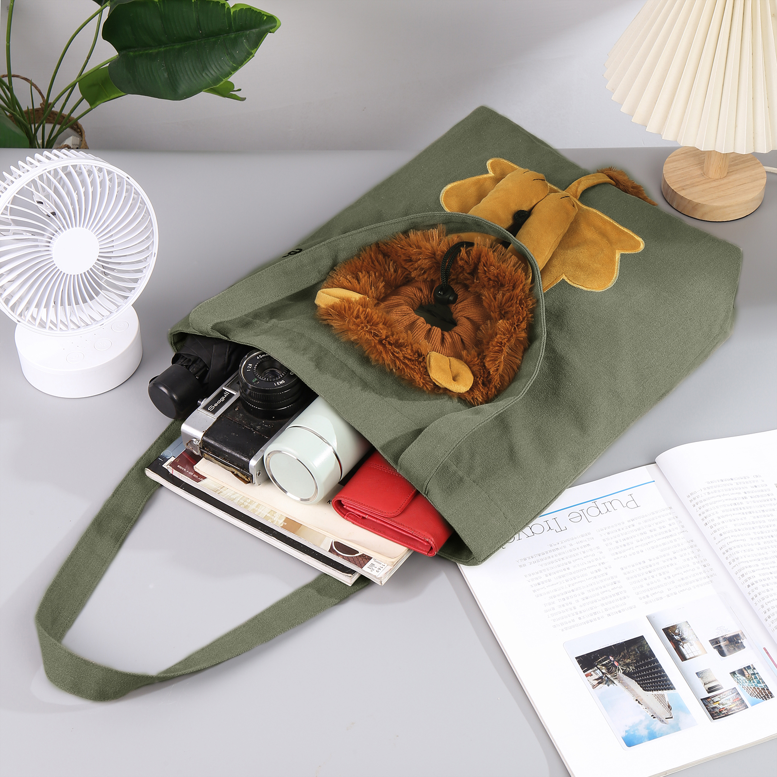 Personalised Name Cat Carrier Bag Cute Lion-Shaped Cat Carrying Bag Large Capacity Cat Canvas Tote Bag For Small Animals Dogs Cats