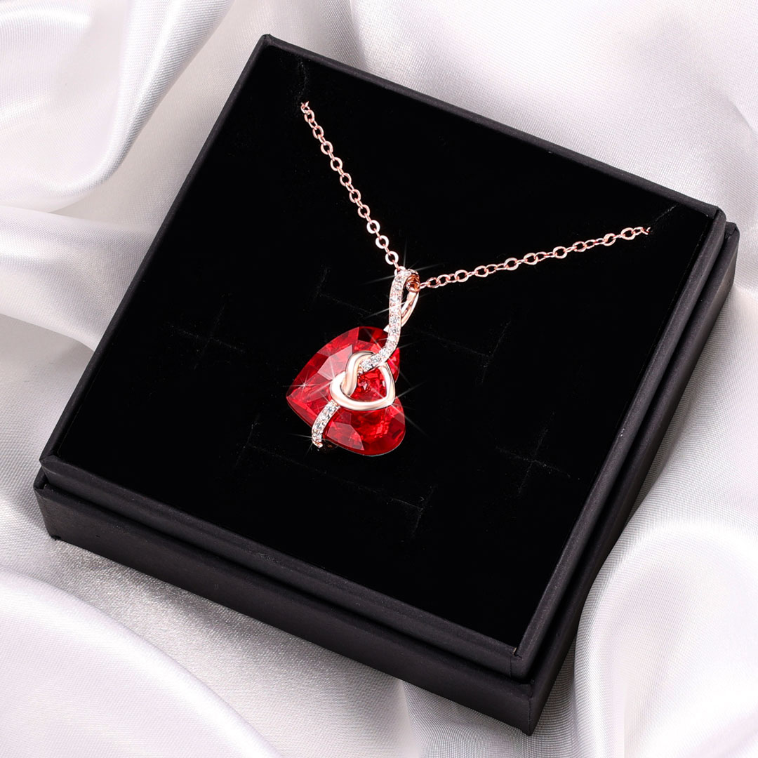 Heart-shaped Crystal Necklace Birthstone Necklace Gifts For Her