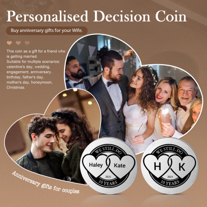 2 PCS Personalized Name Stainless Steel Couple Coin Custom Anniversary Special Gift