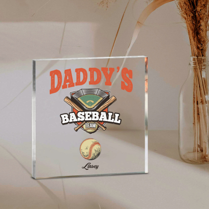 1 Name - Personalised Baseball Acrylic Keepsake Customized Name Acrylic Plaque Decoration Father's Day Gift for Dad