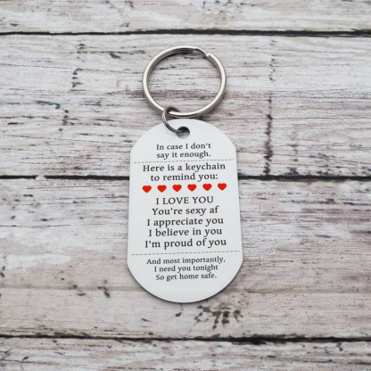 Personalised Couple Keychain Custom 2 Names Keyring "Get Home Safe" Stainless Steel Keychain
