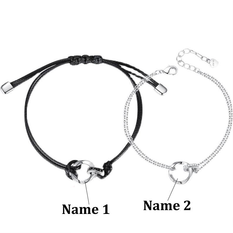 Personalised Couple Bracelets Custom Names Matching Bracelet Love Gifts