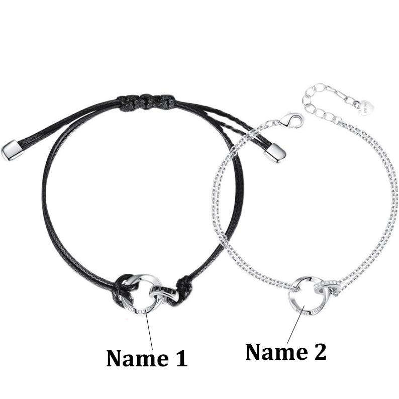 Personalised Couple Bracelets Custom Names Matching Bracelet Love Gifts