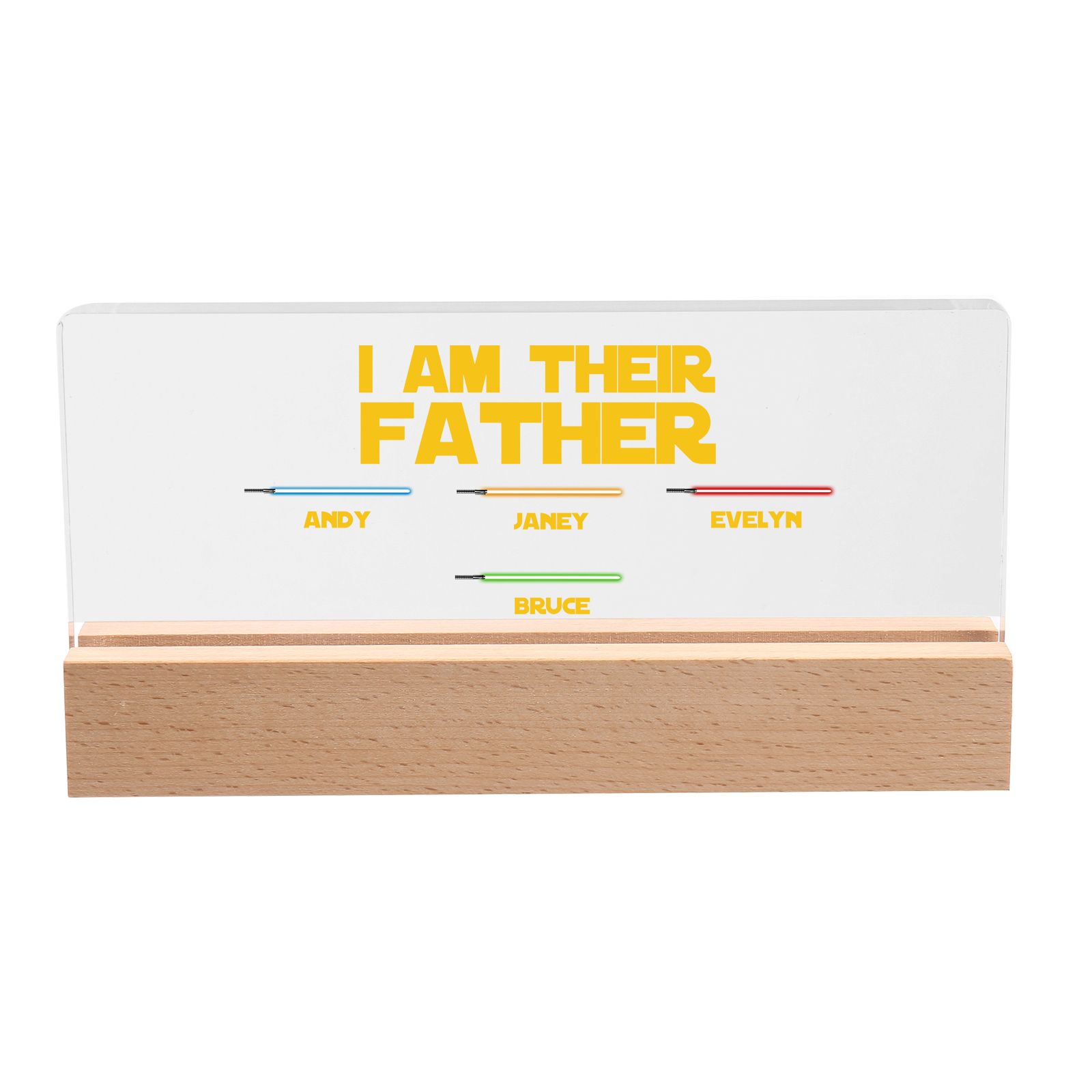 4 Names-Personalised Star Wars Logo Table Lamp-I am their dad-Father's Day Gift For Dad