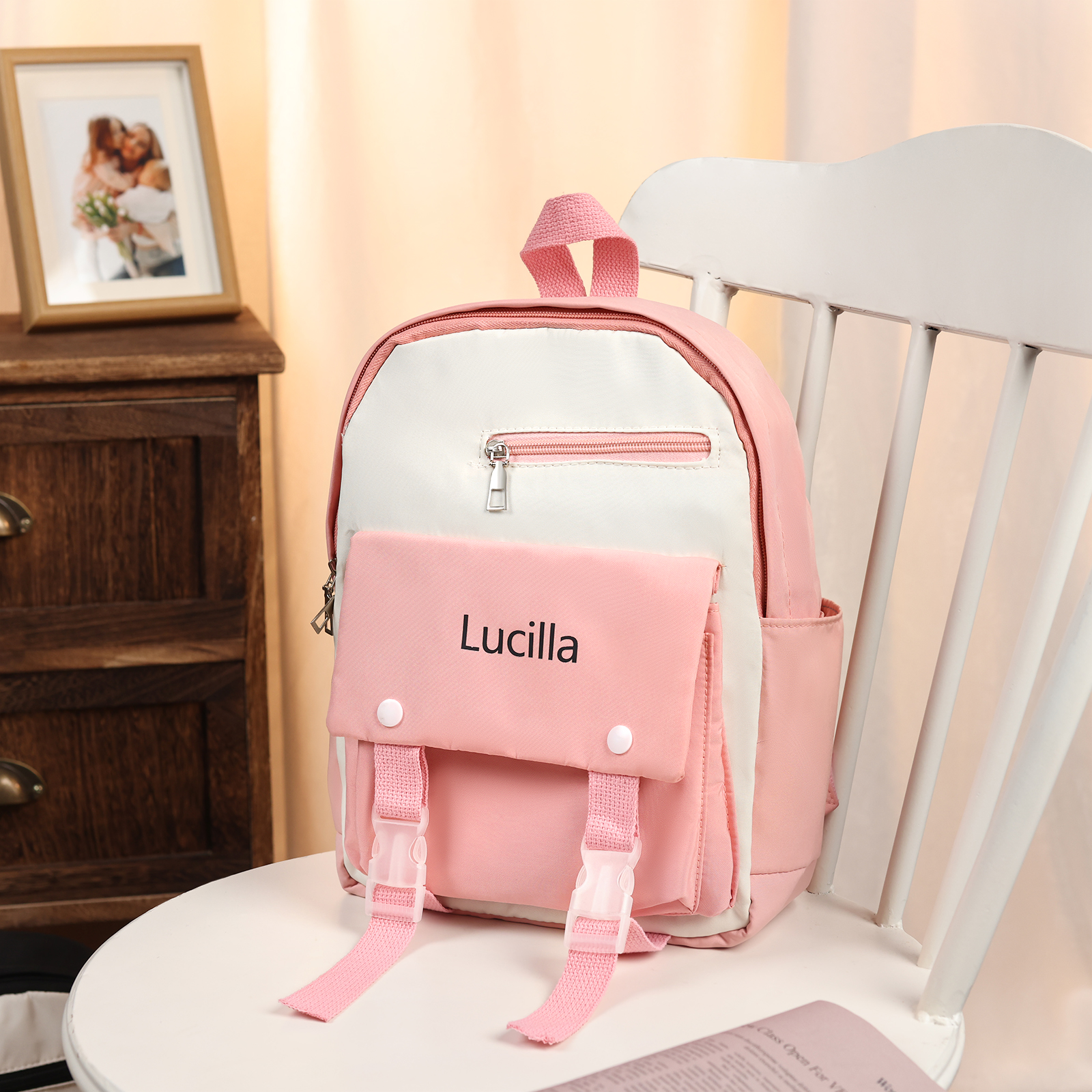Personalised Name Cute School Bag Custom Nylon Polyester Backpack Back To School Gift for Kids