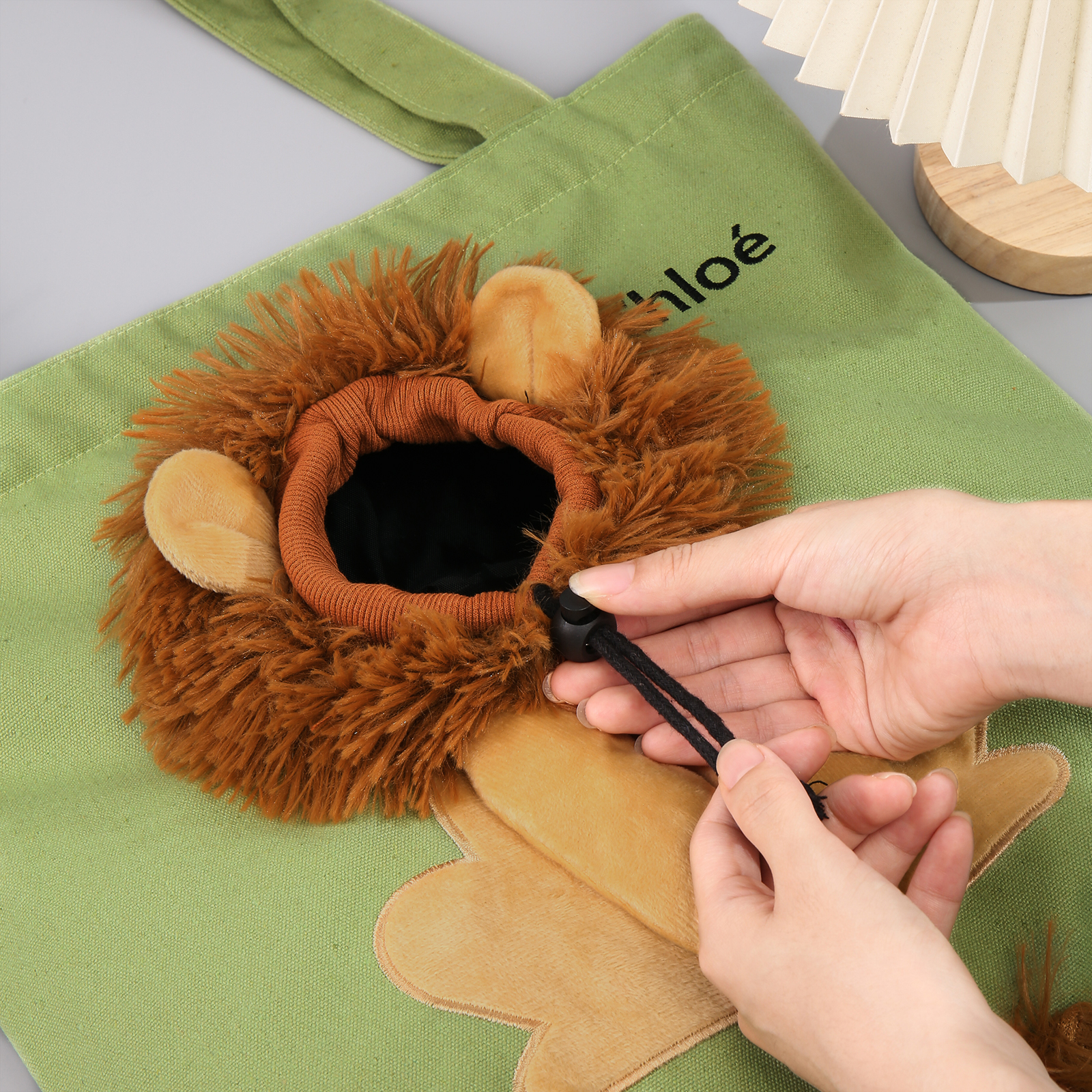 Personalised Name Cat Carrier Bag Cute Lion-Shaped Cat Carrying Bag Large Capacity Cat Canvas Tote Bag For Small Animals Dogs Cats