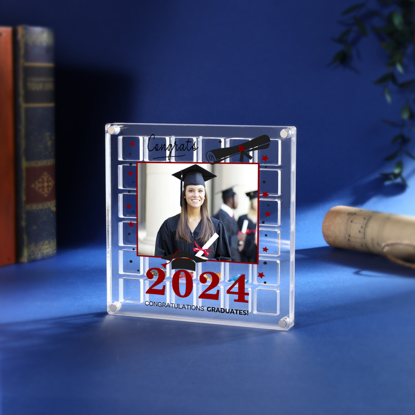 Personalised Acrylic Graduation Gift, Customized Photo、Date and Text Acrylic Ornament Gift For Her/Him