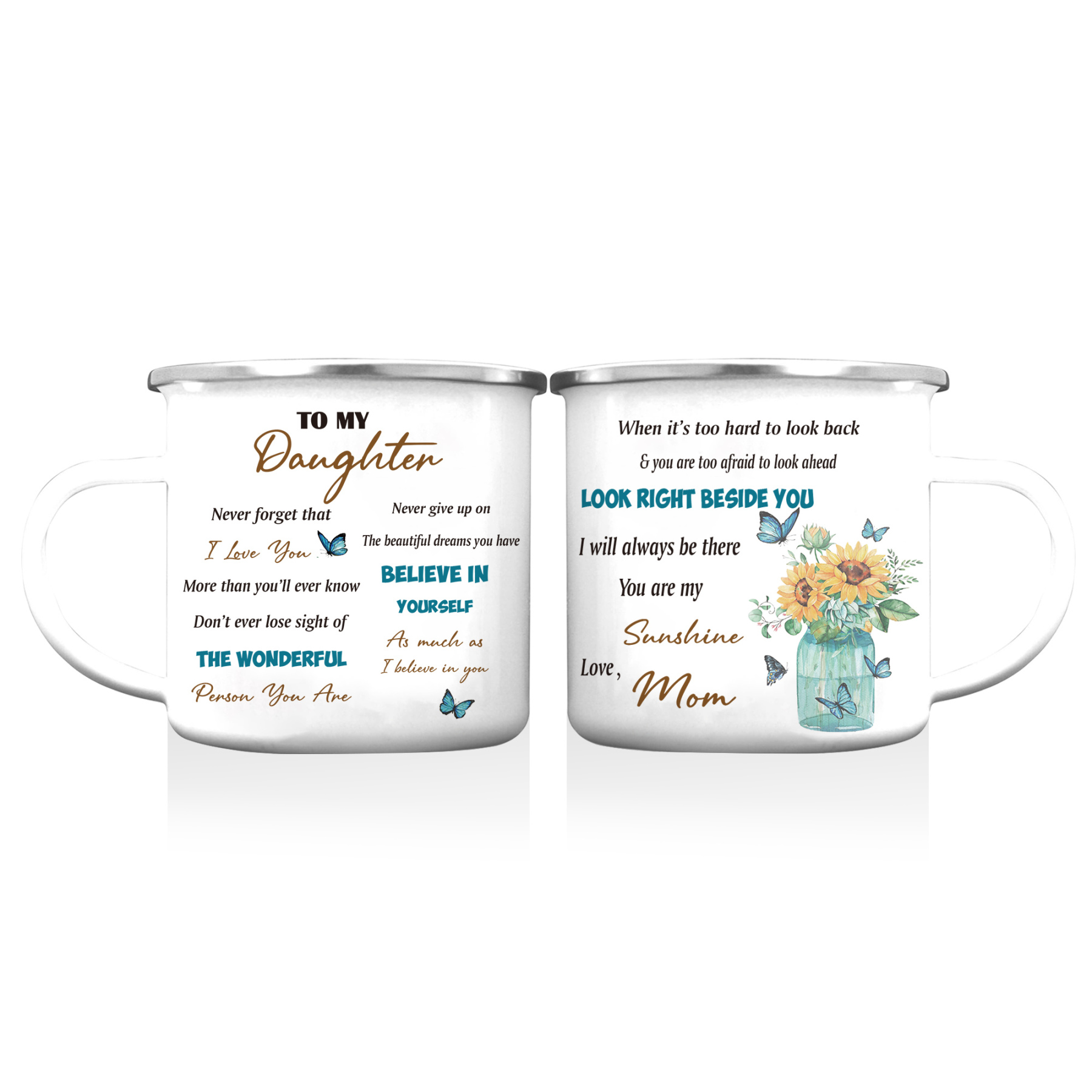 To My Daughter Mug Set With Gift Box Christmas Birthday Gift Ceramic Coffee Mug for Daughter