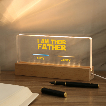 2 Names-Personalised Star Wars Logo Table Lamp-I am their dad-Father's Day Gift For Dad