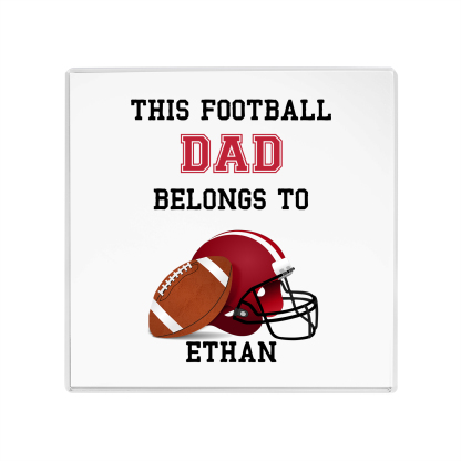 1 Name -Personalised Football Acrylic Keepsake Customized Name Acrylic Plaque Ornament Father's Day Gift for Dad