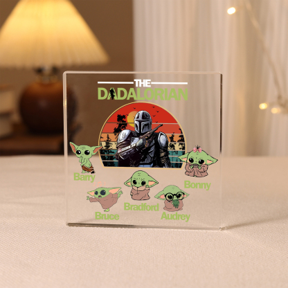5 Names - Personalised Dadalorians Pattern Custom Name Acrylic Ornament Father's Day Gift