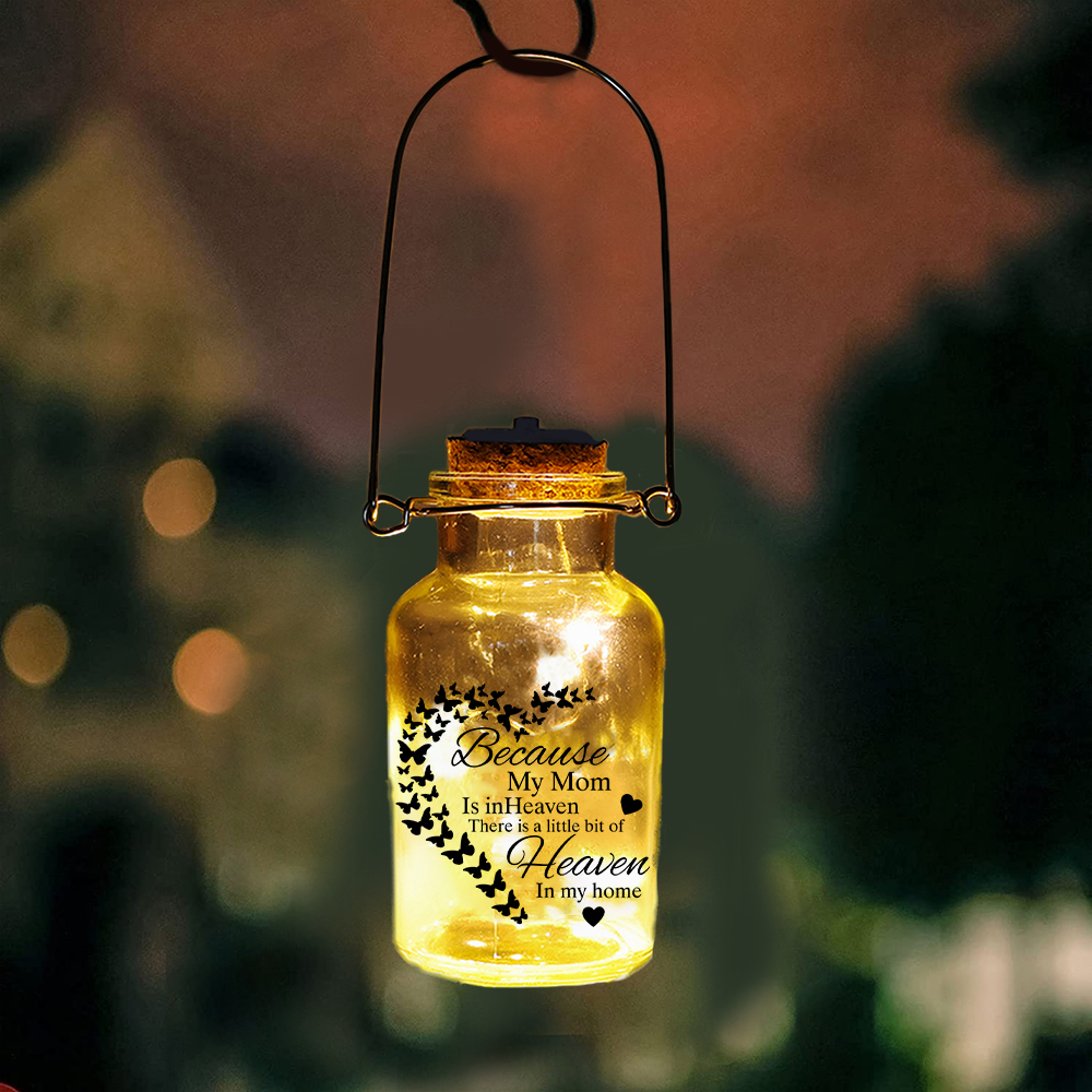 Custom Memorial Jar Night Light There Is A Little Bit Of Heaven In My home LED Lamp