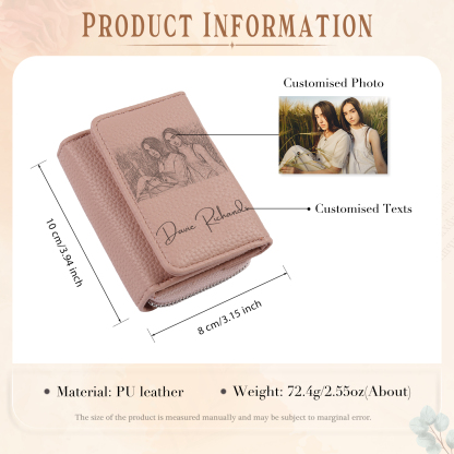 Custom Purse-Personalised Photo Quality Leather Folding Wallet Custom Text Wallet Gift for Her