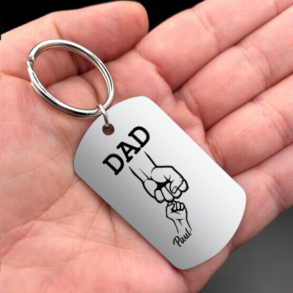 Personalised 2 Names Fist Bump Gift Set Custom Wallet & Keychain & Pen Gift Box Set Father’s Day Gift