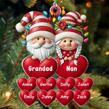 Personalised Grandparent Ornament Custom 1-15 Names Christmas Ornament Gift for Nan/Grandad | Jessmade