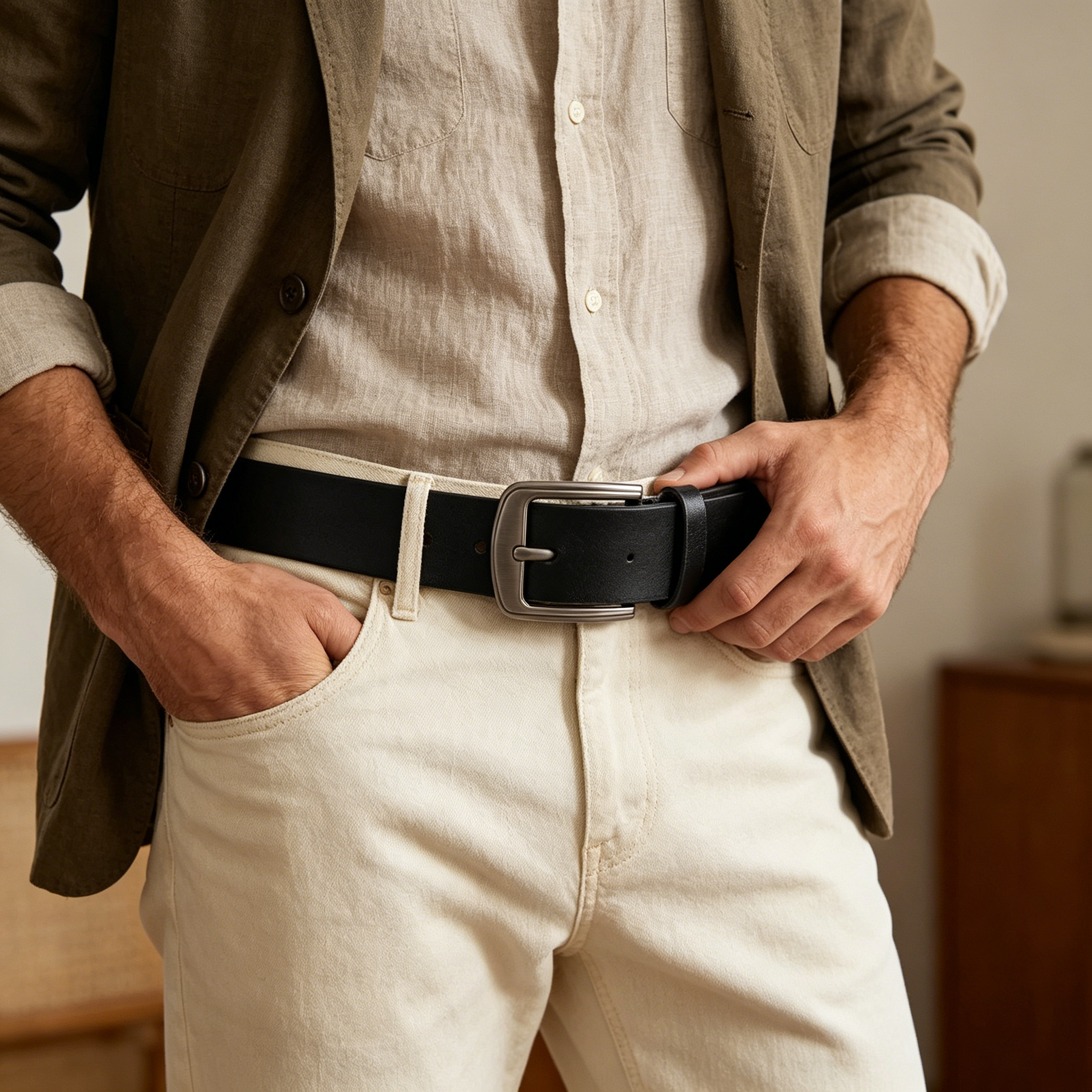 Personalised Football Leather Belt with 1-8 Names for Dad/Grandad