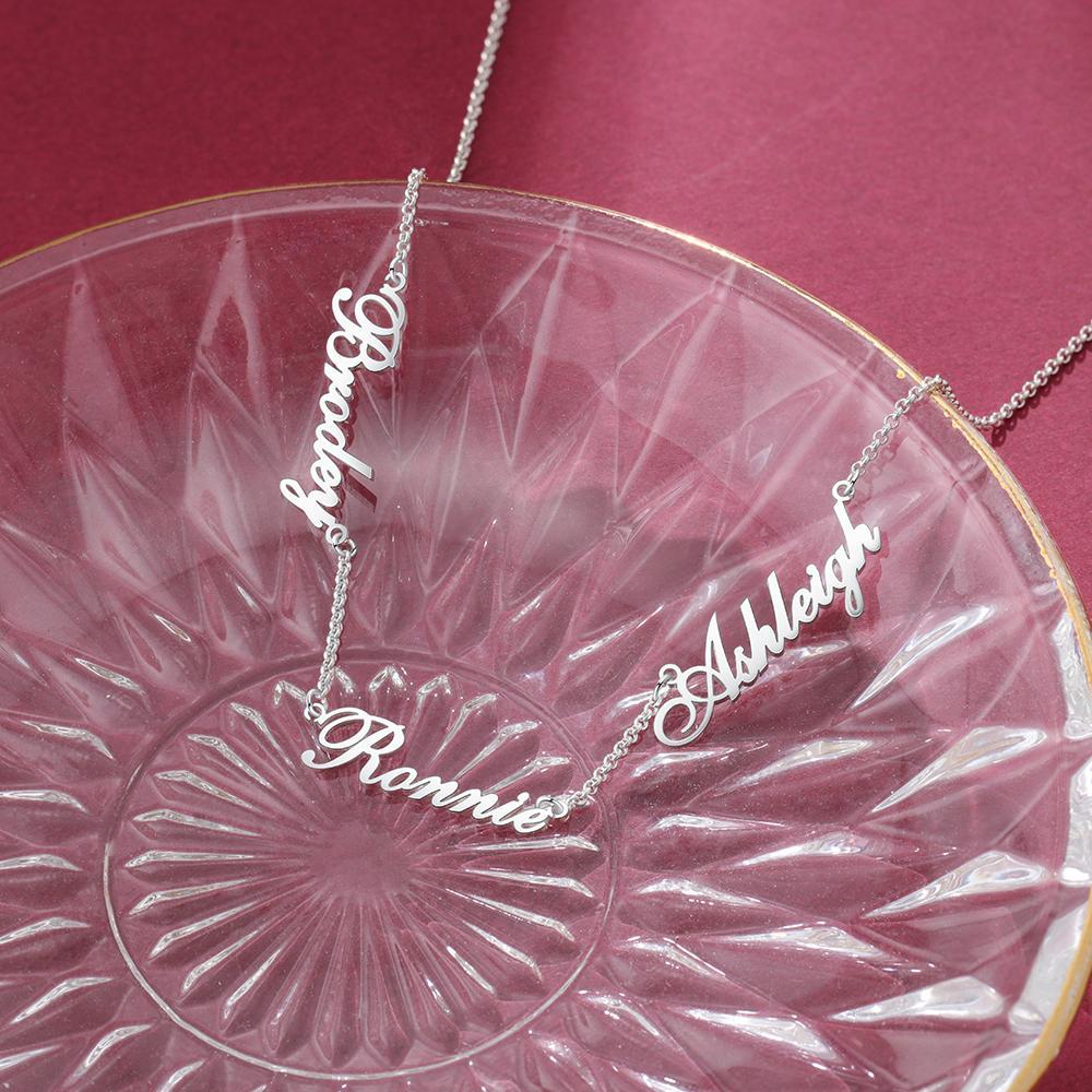 Personalised Necklace Custom 3 Names Necklace Gift For Women